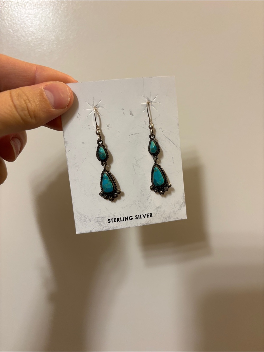 Turquoise Drop Earrings - Teal Blue